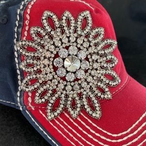 Olive & Pique Designer Bling 2 tone Baseball Hat.